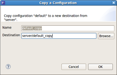 Copy the existing configuration