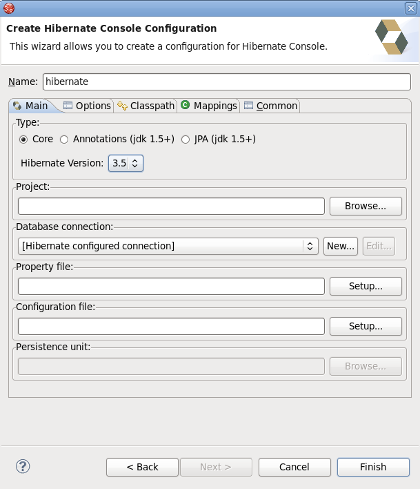 Creating Hibernate Console Configuration