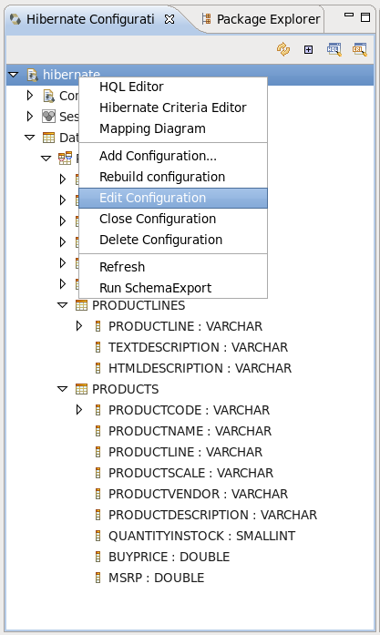 Opening Edit Configuration Wizard