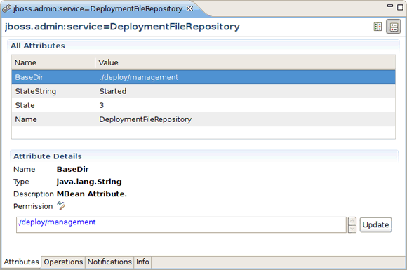 MBean Editor Horizontal Layout