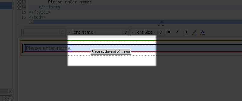 Inserting the input text element