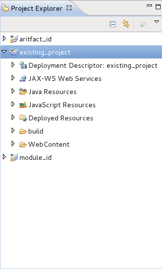Selecting Convert to Maven Project from the context menu of the chosen project.