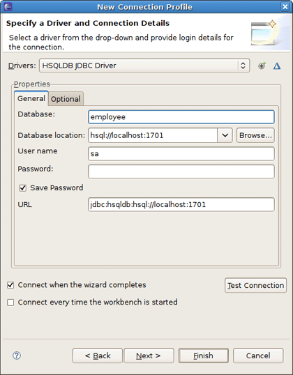 Driver and Connection Details