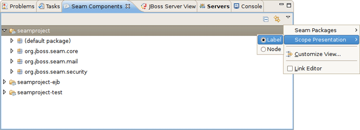 Label Scope Presentation of Seam Components