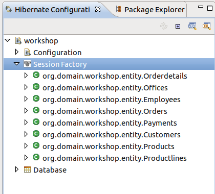 Hibernate Configurations View