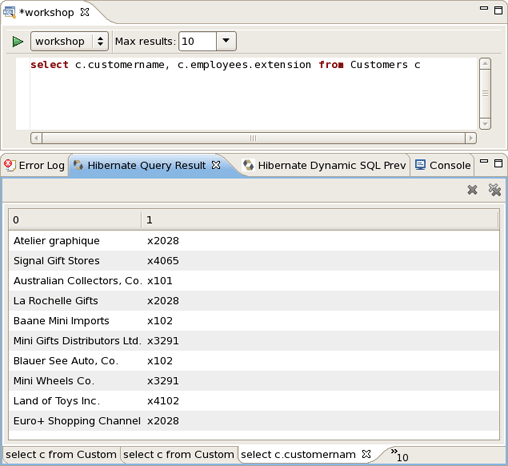 The Hibernate Query Result