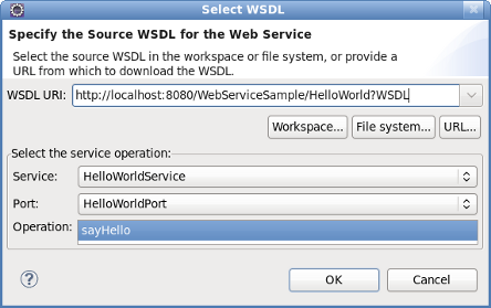 Select WSDL