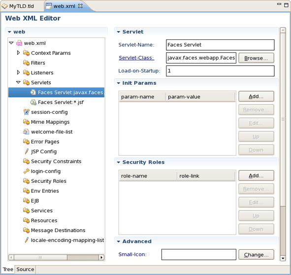 Tree View for editing web.xml in a graphical mode