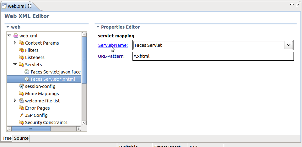 Navigating to XML elements from the Properties Editor