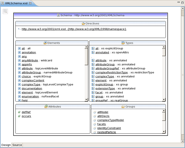 Source Viewer in XSD Editor