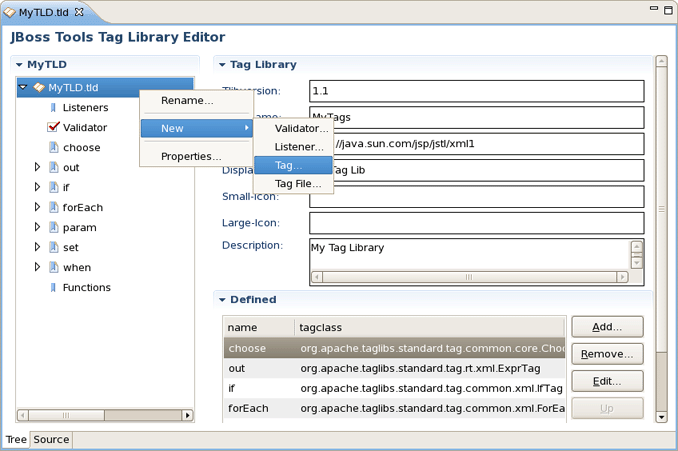 Adding a New TLD Tag