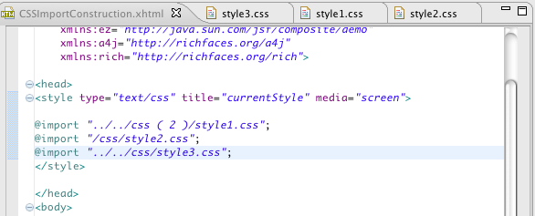 Importing a stylesheet