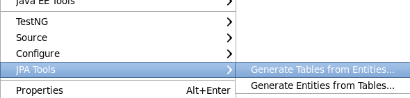 Generate DDL/Entities