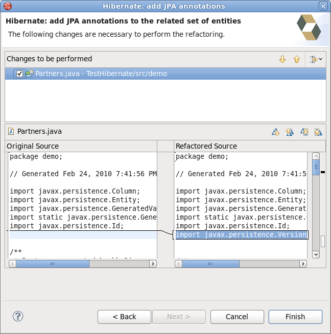 Hibernate:add JPA annotations view