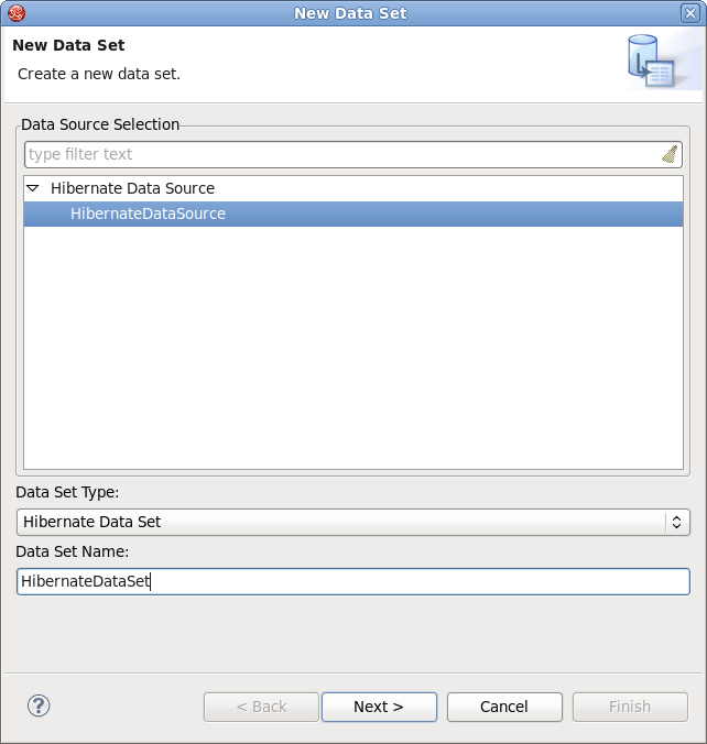 Creating a Hibernate ODA Data Set