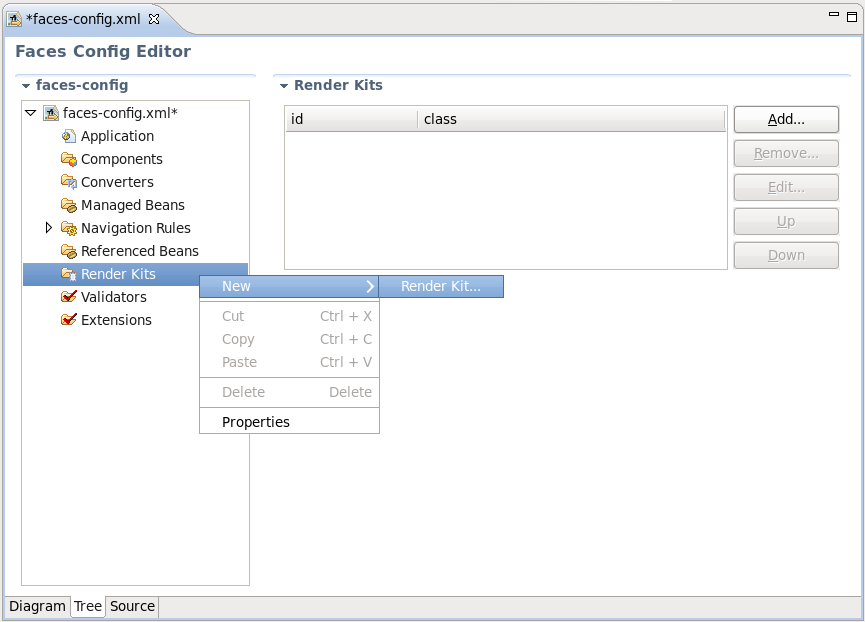 Adding a New JSF Renderer Kit to the JSF Configuration File