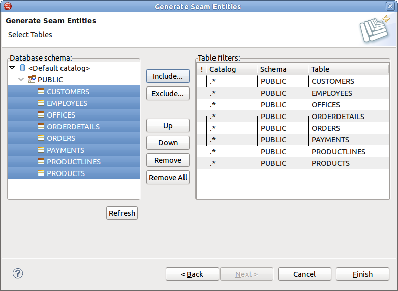 Selecting Tables