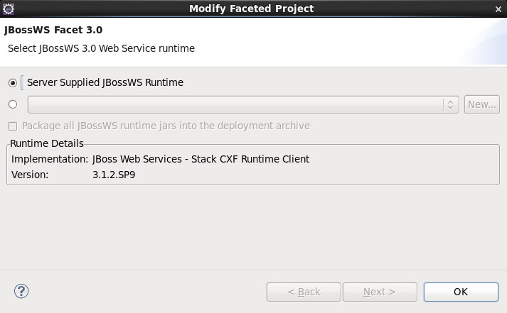 Configure JBoss Web Service Facet