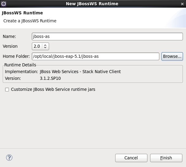 Configure JBossWS Runtime