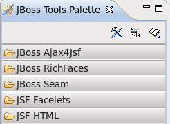 Default View of The JBoss Tools Palette