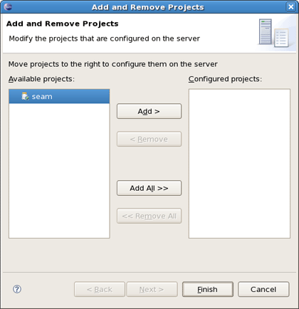 Modifying The Projects that are Configured on the Server