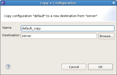 Copy the existing configuration