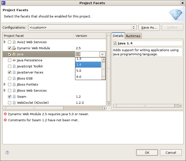 Facet Constraints