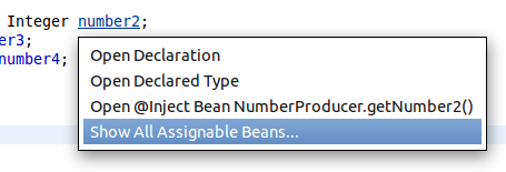 Show All Assignable Beans.