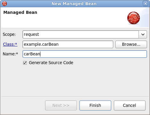 New Managed Bean