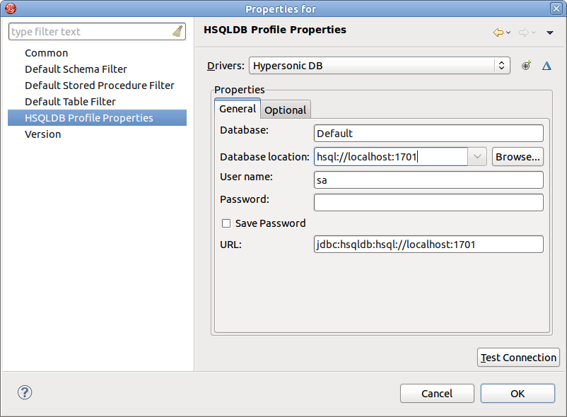 JDBC Connection Properties