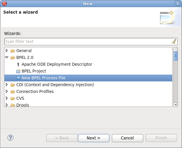 New BPEL Process File