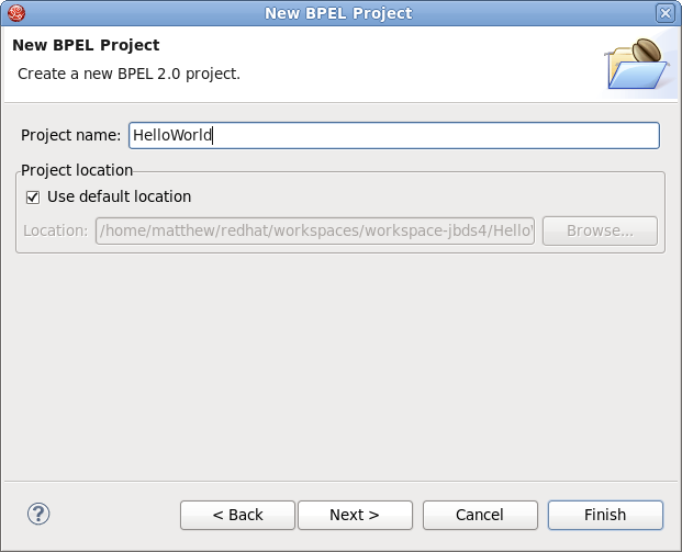 New BPEL Project Wizard