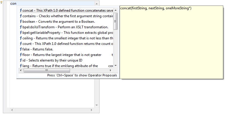 Expression editor assistance example