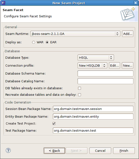 Seam Facet Settings