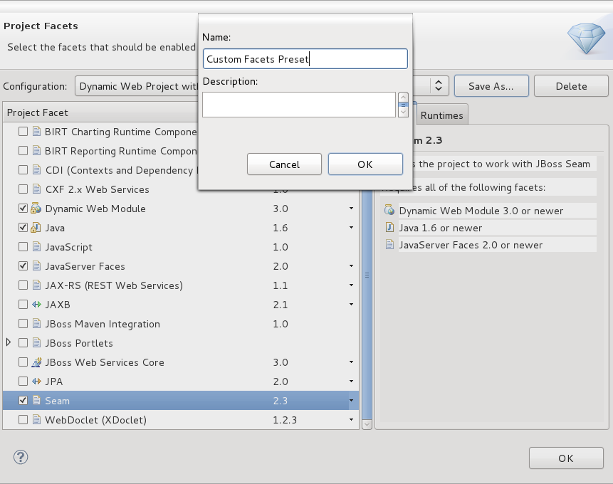 Specifying Custom Facet Preset