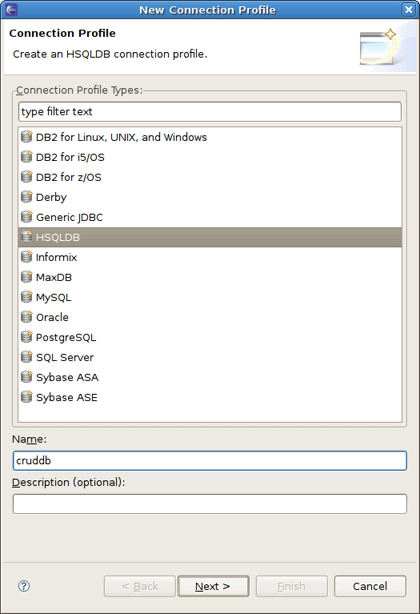 New JDBC Connection Profile