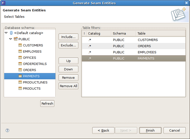 Selecting Tables