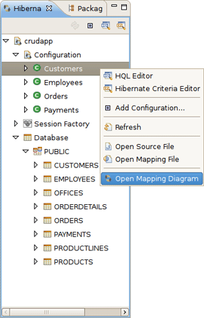 Hibernate Configurations View