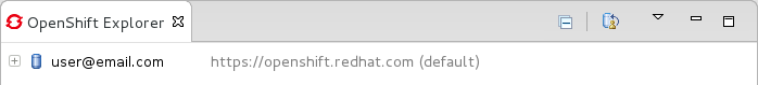 Once your credentials are verified as correct, the wizard closes and a live OpenShift connection is listed in the OpenShift Explorer tab.