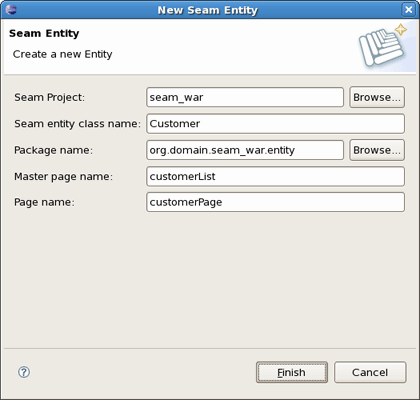 New Seam Entity Wizard