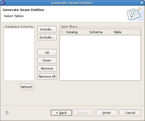 Dialog for Selecting Tables