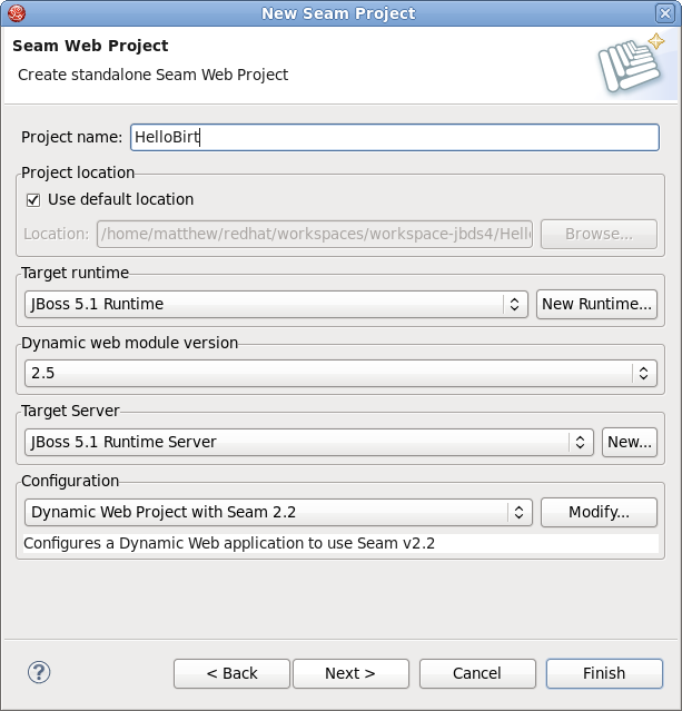 Creating Seam Web Project