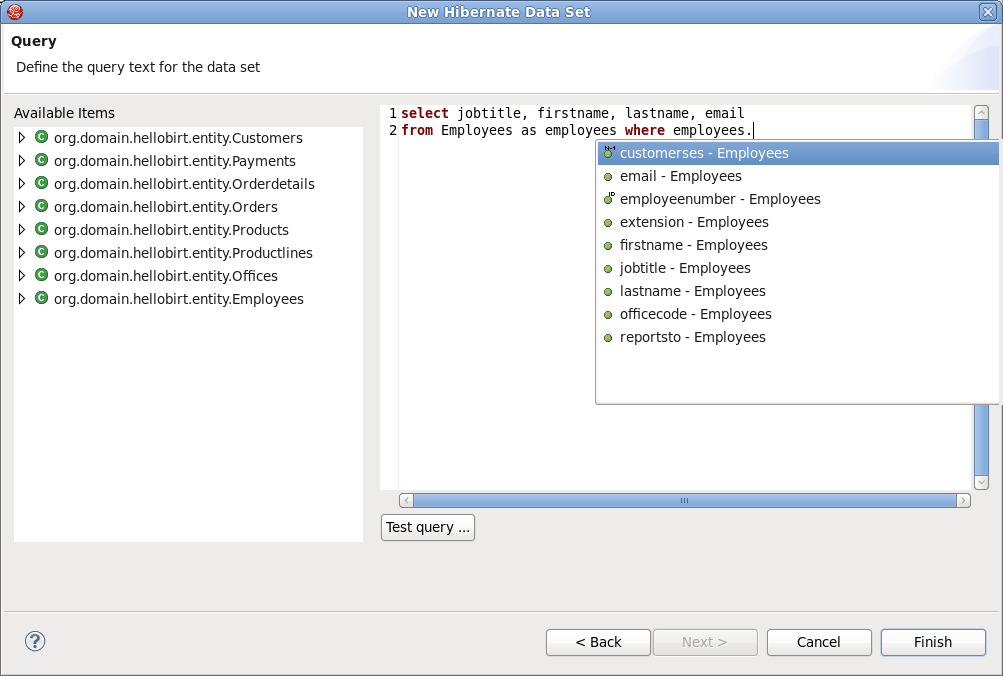 Composing query for Data Set