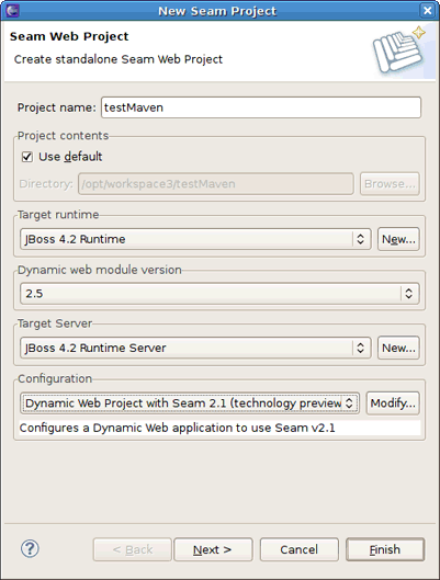 Starting the Mavenized Seam Project