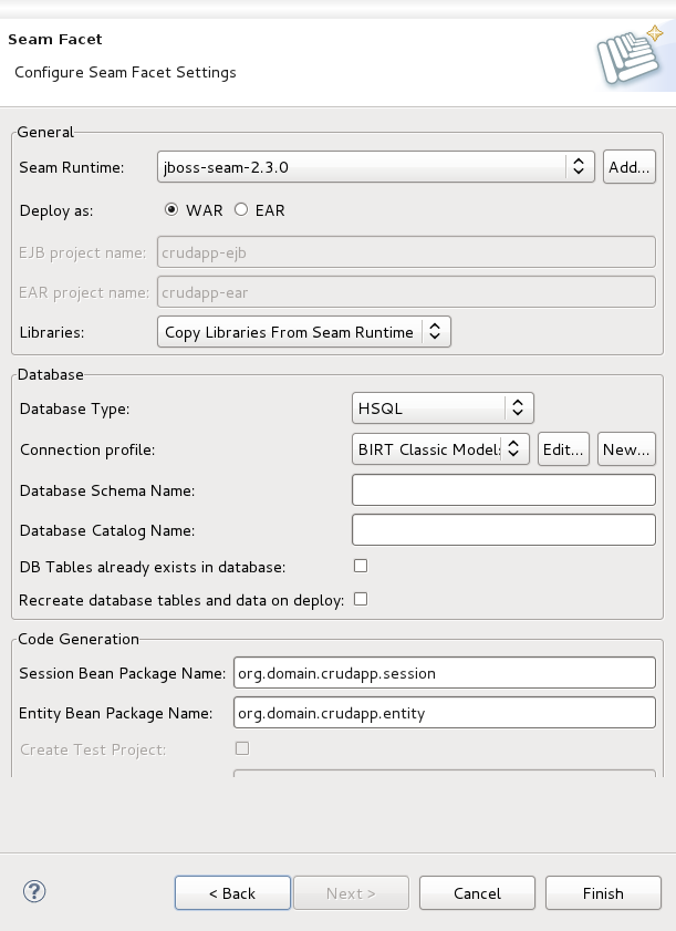 Seam Facet page