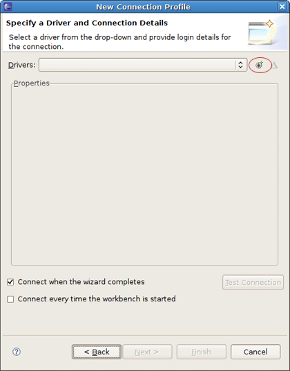 New JDBC Connection Profile Database Driver