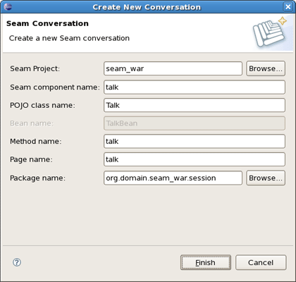 New Seam Conversation Wizard