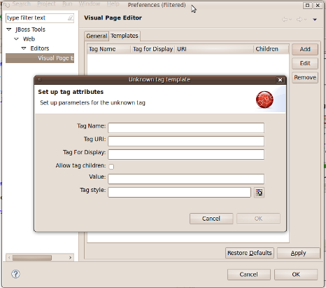 VPE Unknow Tags Add Dialog
