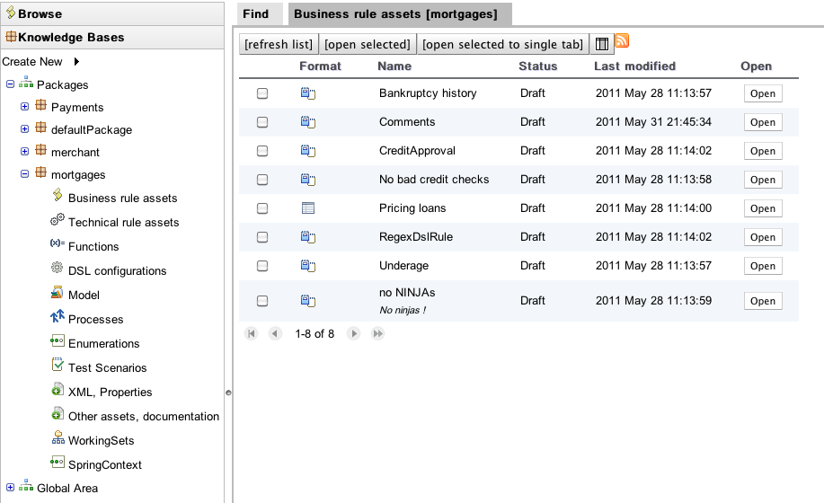 The package explorer