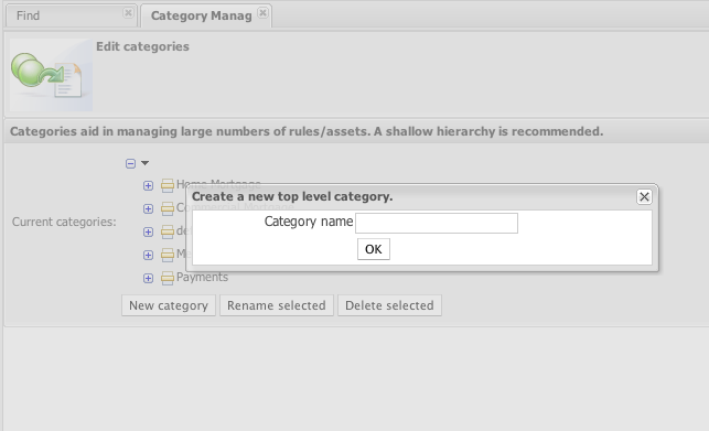 Creating categories